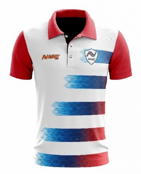 Camisa Esportiva com Gola Jaguaré - Camisa Preta e Branca Esportiva