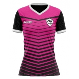 camisa de futebol rosa Ribeirão Pires